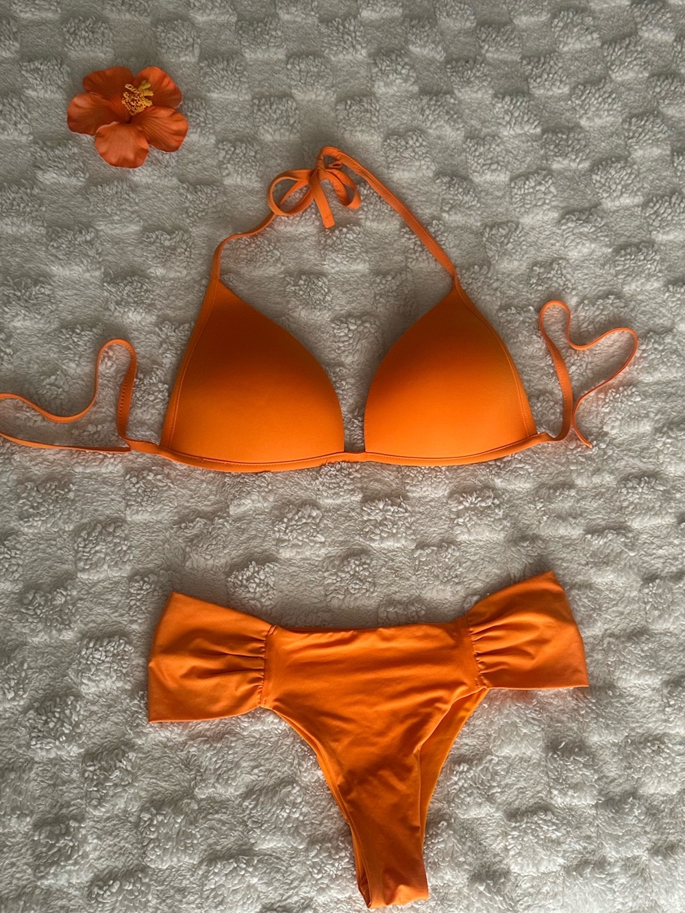 Orange Triangle Bikini Set - Women Swim Bikinis